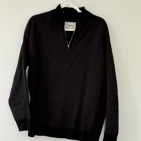 Flag and Anthem Black Quarter Zip Sweater - Picture 1 of 3